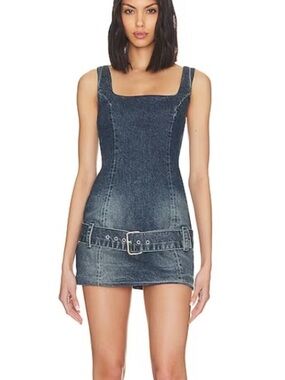 polka dress eb denim EB Denim Polka Dress in Upcycled Denim